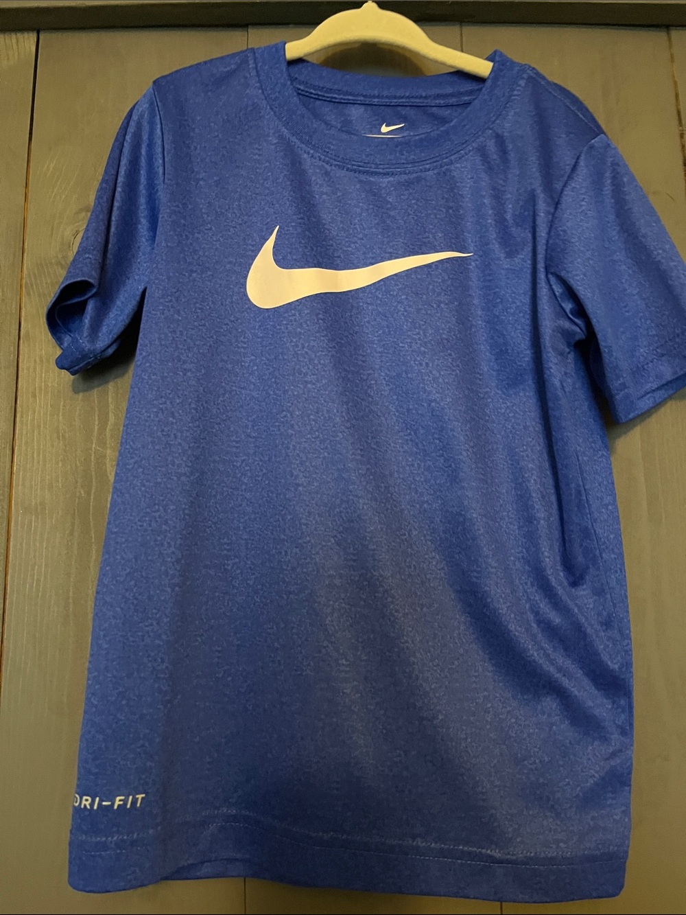 Nike Royal Blue Short Sleeve Dri-FIT Tee with White Swoosh